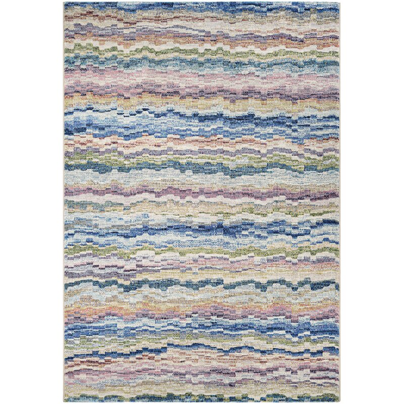 Latitude Run Lou Bone/Ocean Blue Area Rug & Reviews Wayfair